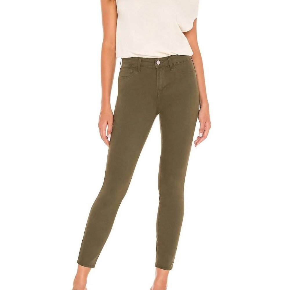 NEW L'AGENCE Margot High Rise Skinny Pant in Olive Night Size 24 MSRP $246